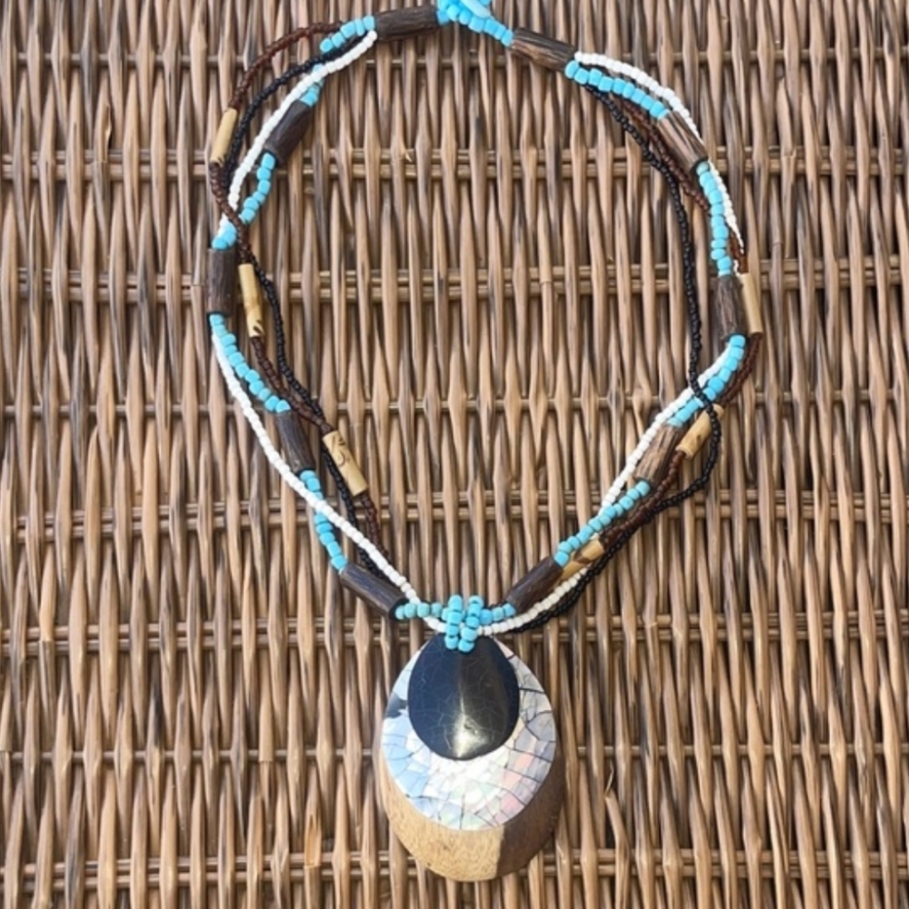 Vintage Handcrafted Earthly Beaded Necklace